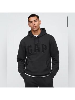 Gap Relaxed Logo Spell-out Iconic Hoodie NWT L Monochromatic Baggy Winter